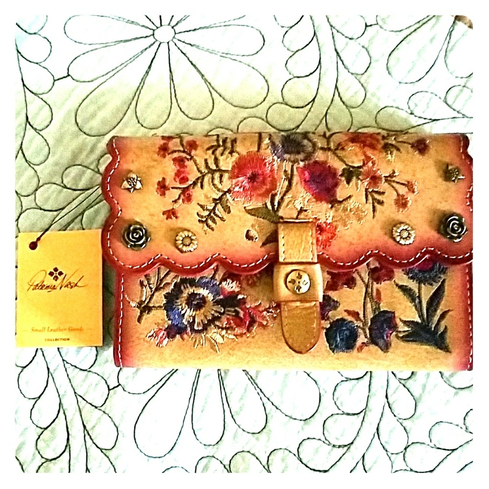 Patricia Nash embroidered Prairie Rose wallet